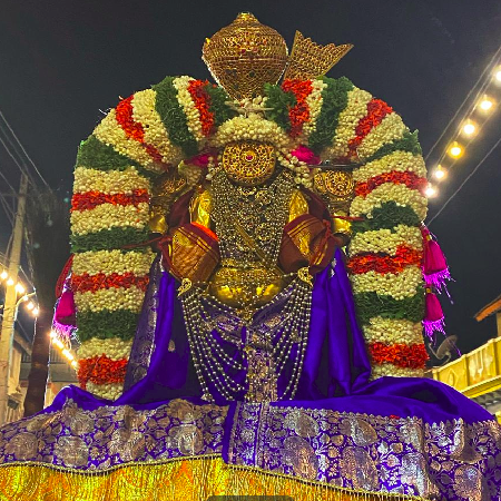 If Shri Chaluvaryaswami is taken in a procession and brought back to His sanctum as part of a festival.